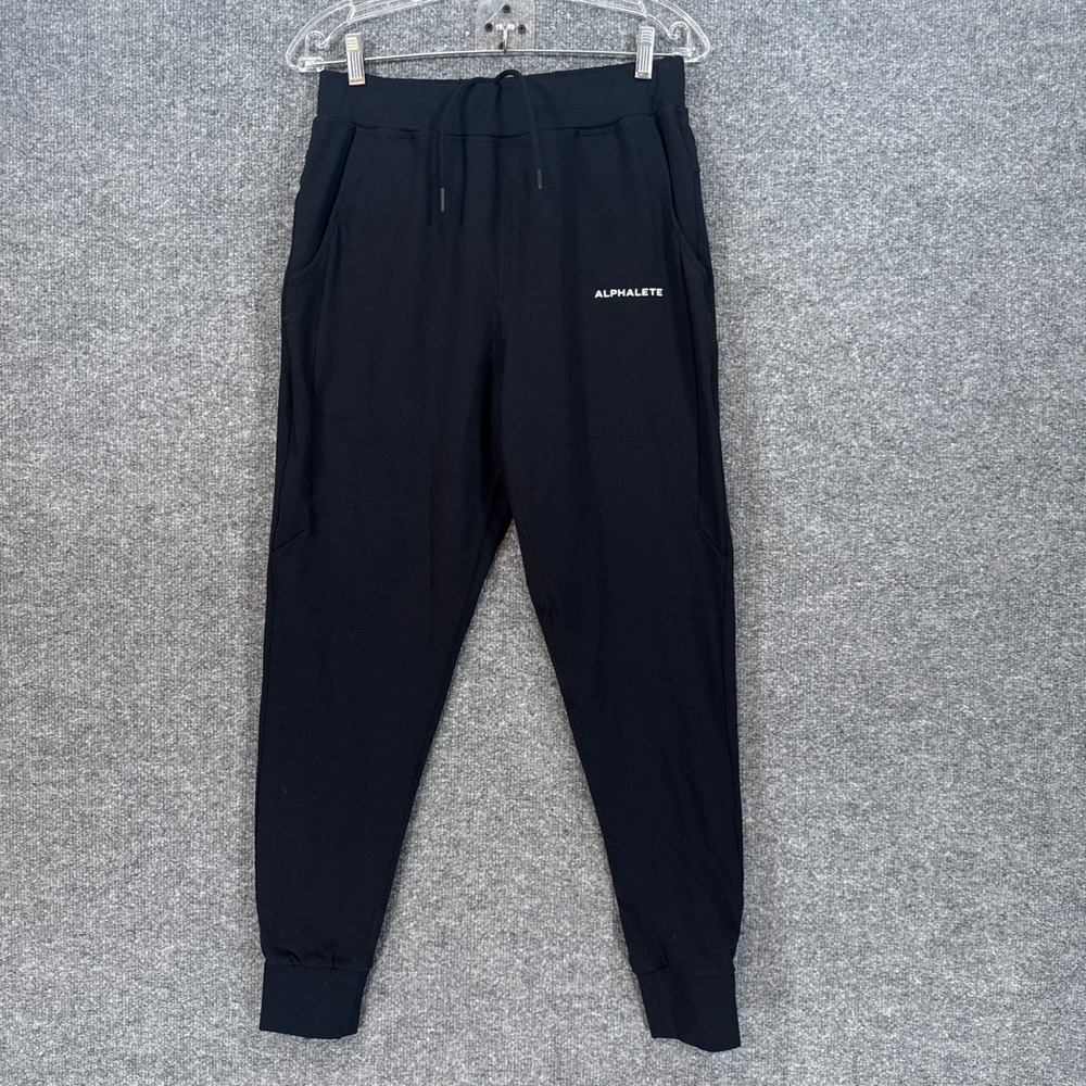 Alphalete Joggers Mens Medium Black Premium Tapered Athletic Training Sweatpants